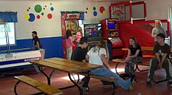 game room at roller skating rink