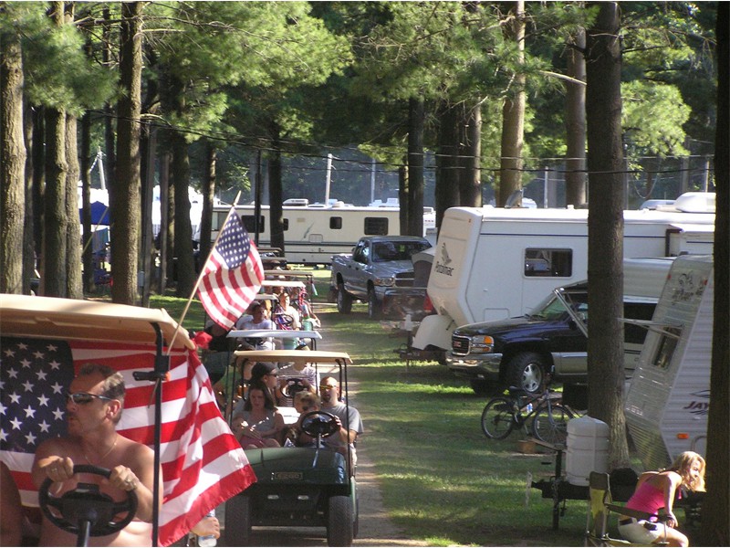 Golf carts are allowed and available for rent