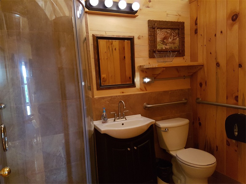 Full bathroom with shower unit